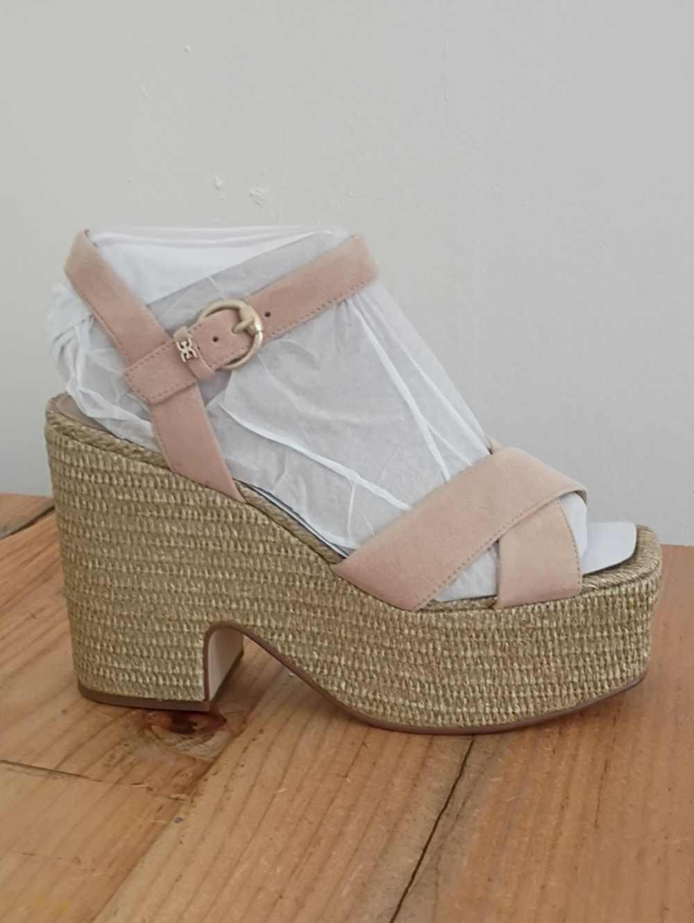Sam Edelman Trianna Platform Sandal in Sesame Suede Size US 10 NWT
